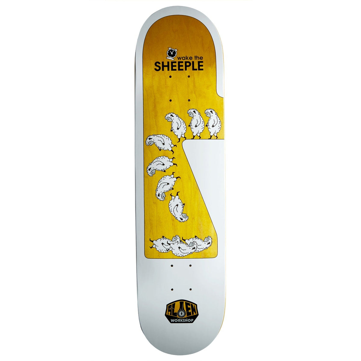 Alien Workshop Wake The Sheeple Skateboard Deck - White/Assorted Stains - 8.44"